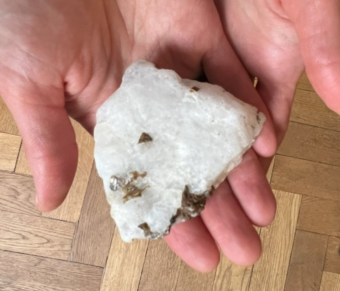 A piece of cryolite brought to the screening by Naja Dyrendom Graugaard..